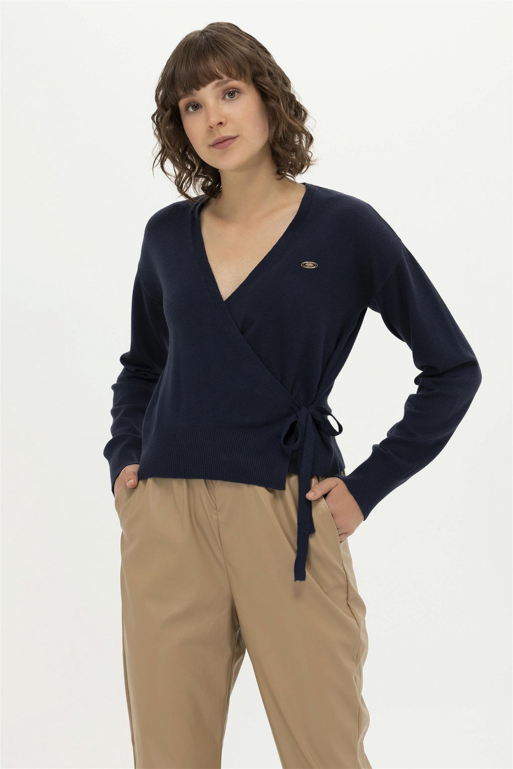Женский темно-синий трикотажный кардиган - U.s. polo assn фото 8