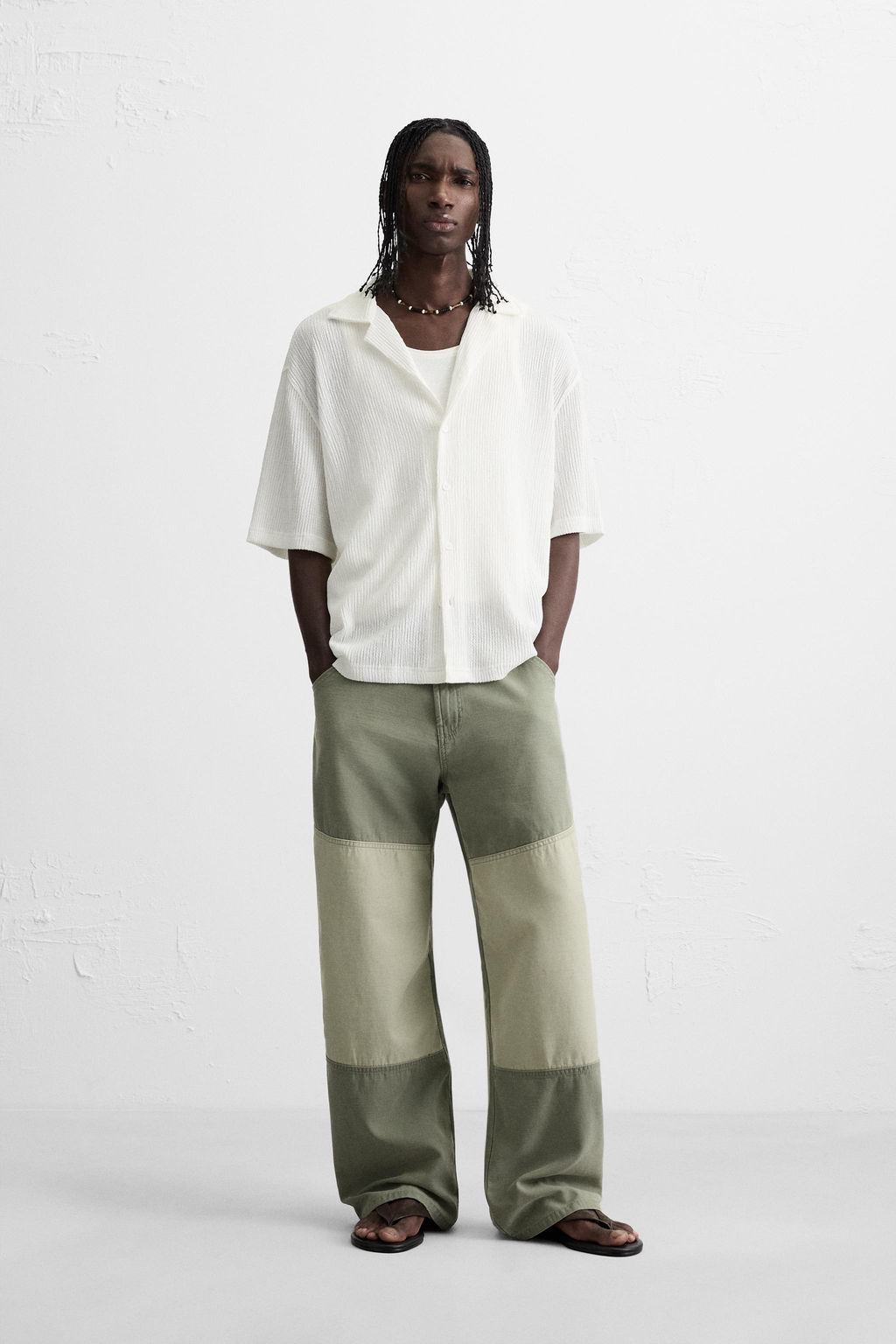 CREASED-EFFECT TEXTURED SHIRT