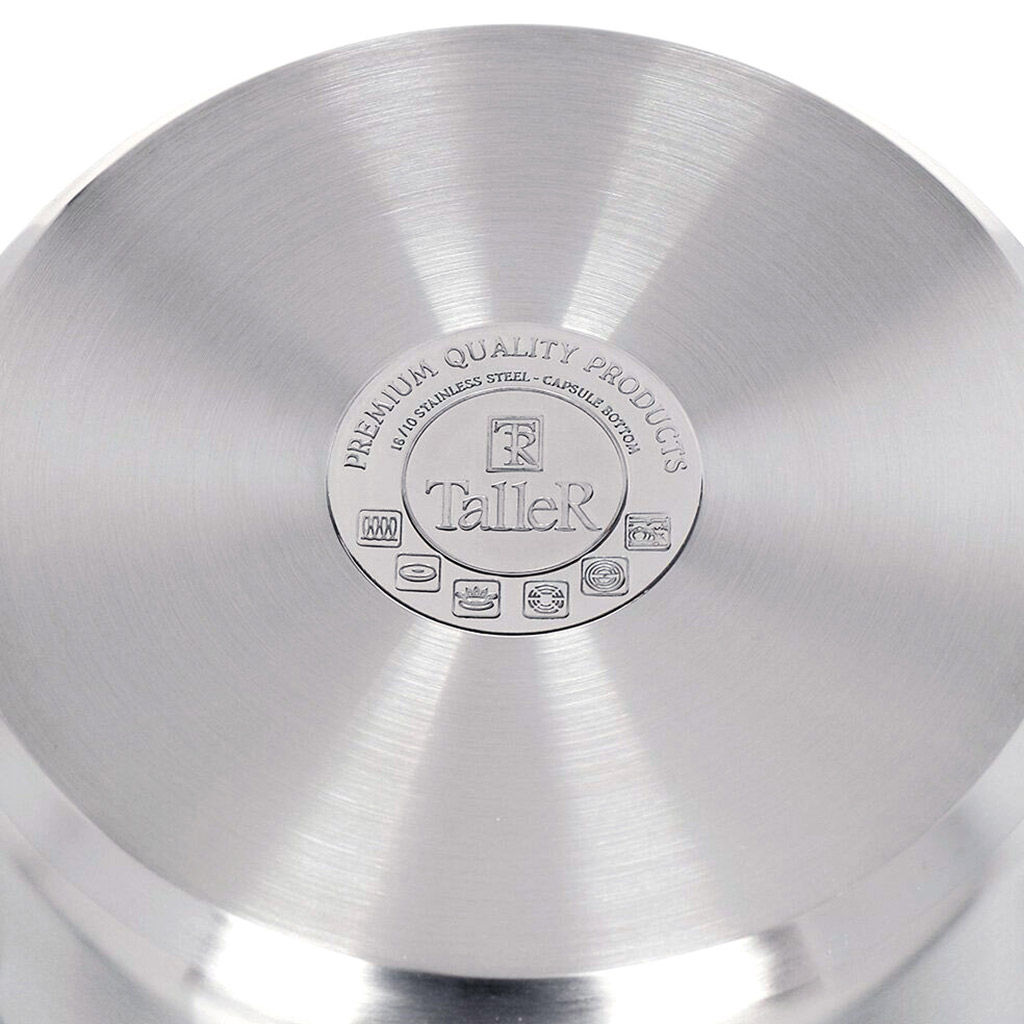 Кастрюля из нержавеющей стали Lira 2л, д18см, h8,8см, s0,5мм, дно д16см, s4мм, стеклянная жаропрочная крышка, стальной обод, пароотвод, силиконовые вставки коричневого цвета, капсулированное дно, полировка внешняя - матовая, внутренняя - матовая, м - Домашняя мода фото 6