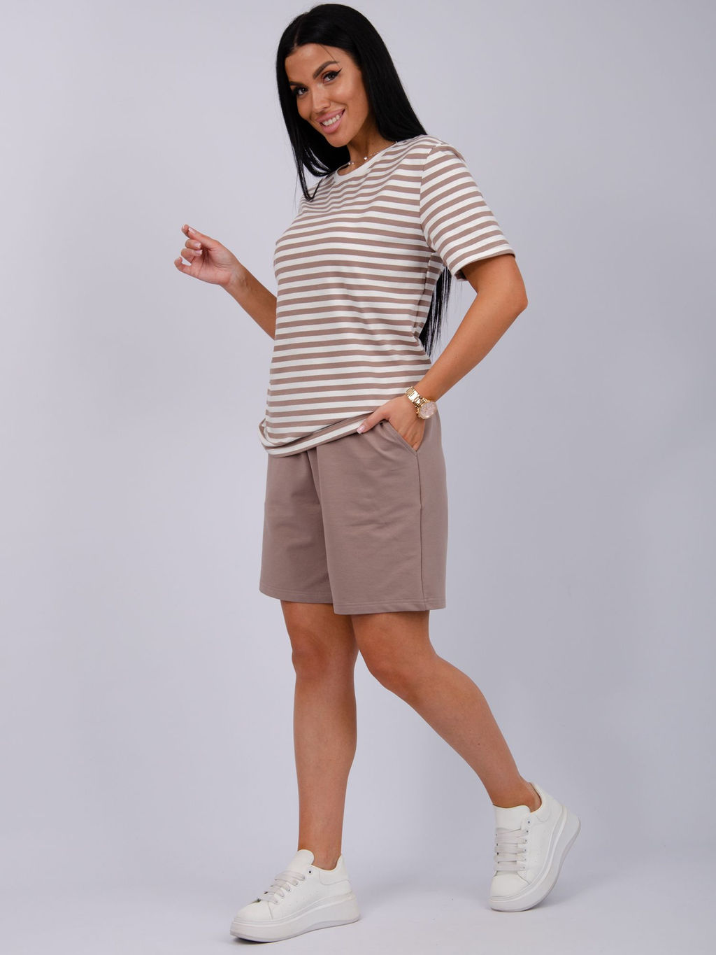 Костюм "Океан" бежевый, трикотаж