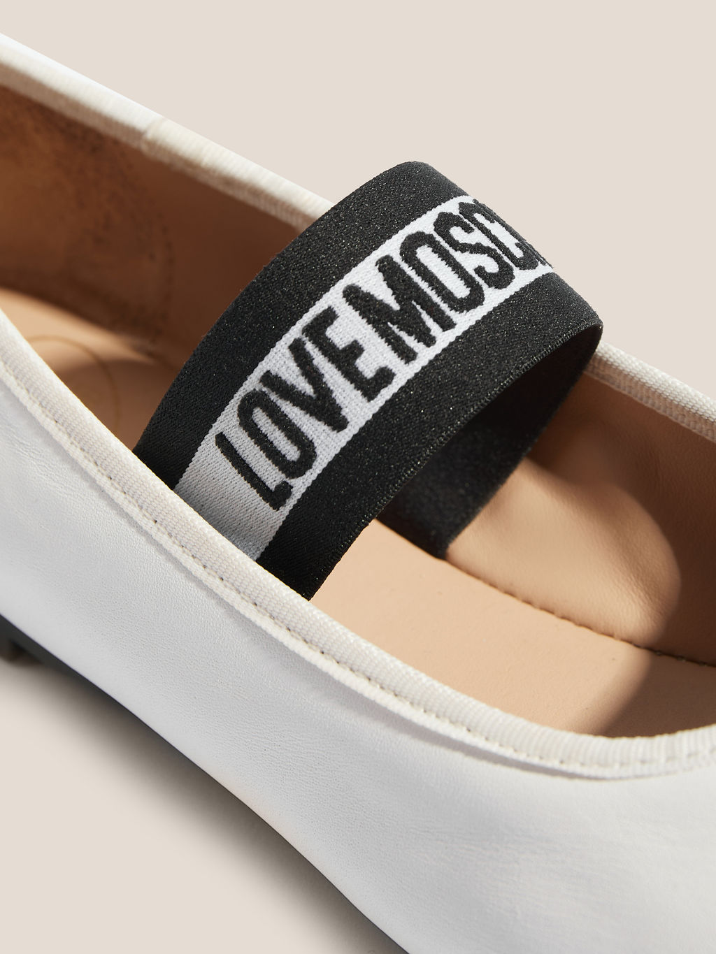 Балетки мэри-джейн LOVE MOSCHINO BALLET LOVE Артикул 4402219, белый  фото 3