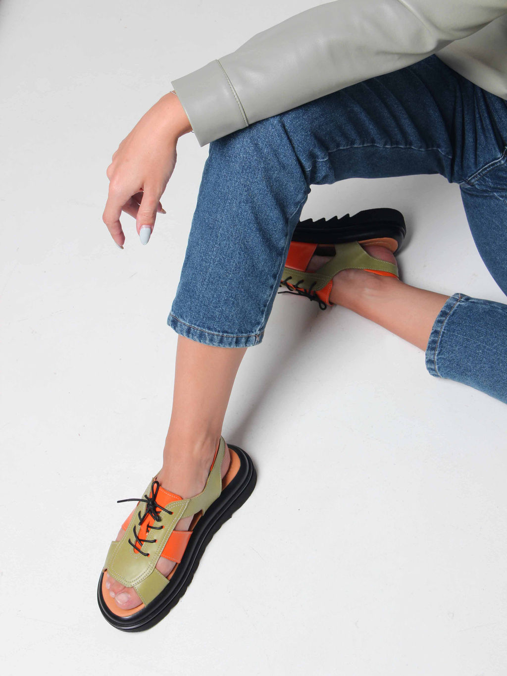 Босоножки 2029.2525bl. Авокадо оранжевый