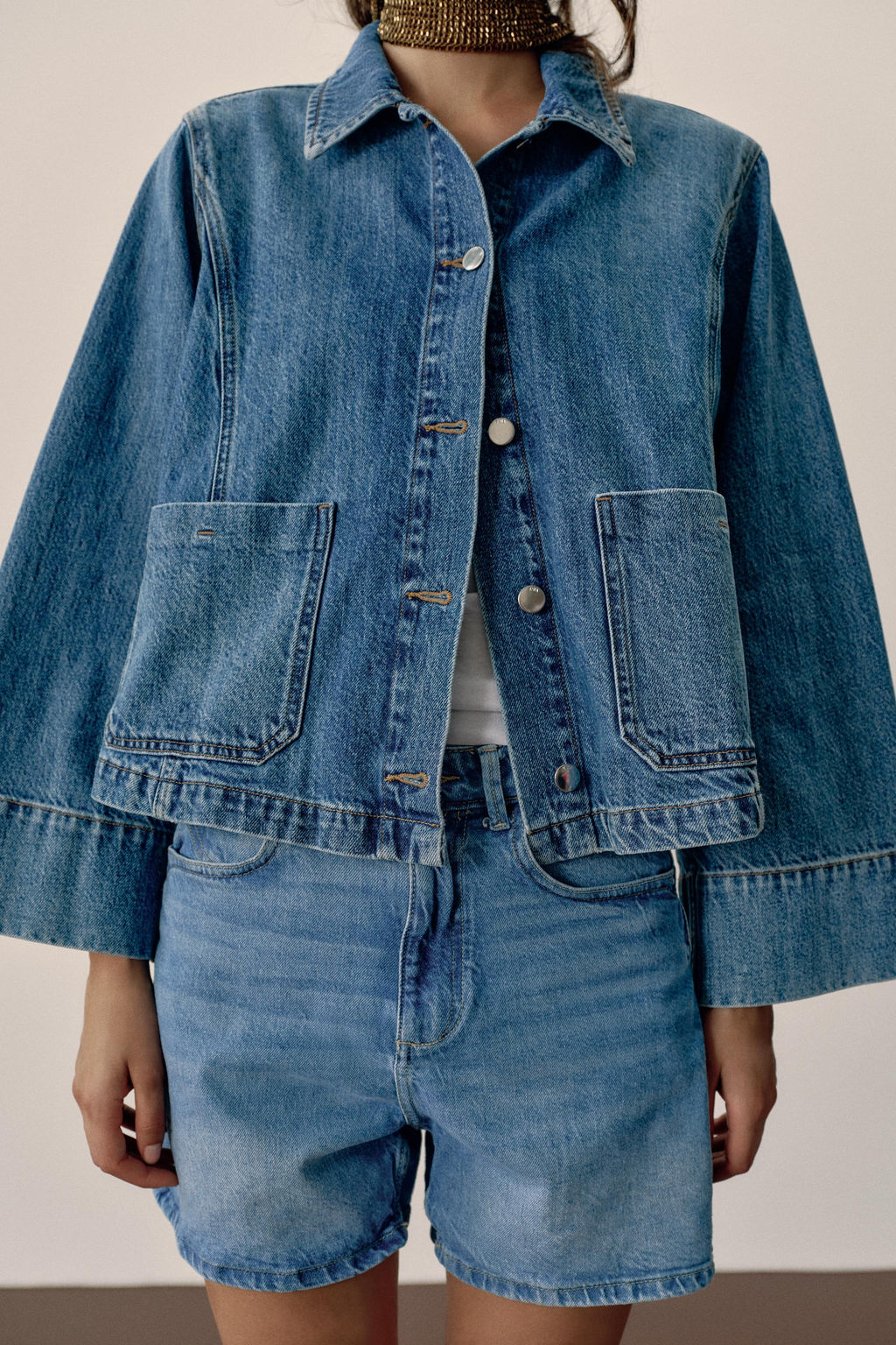 CAZADORA Z1975 DENIM CORTA / Azul medio - Zara фото 3