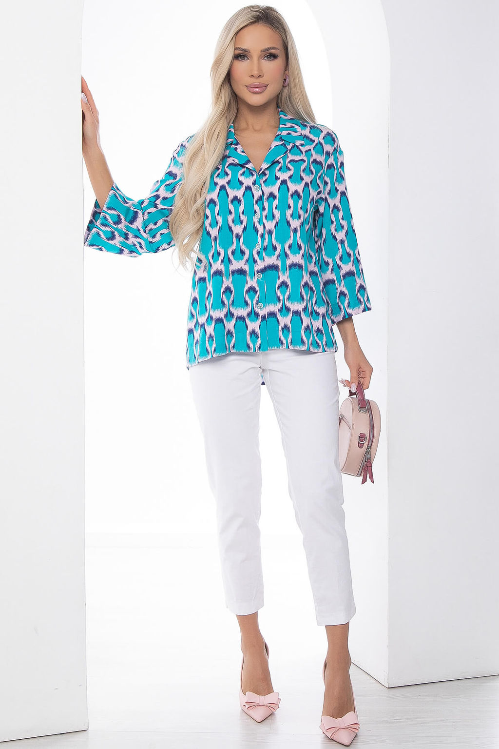 Рубашка Антария голубая Б10079 - Lt collection фото 4