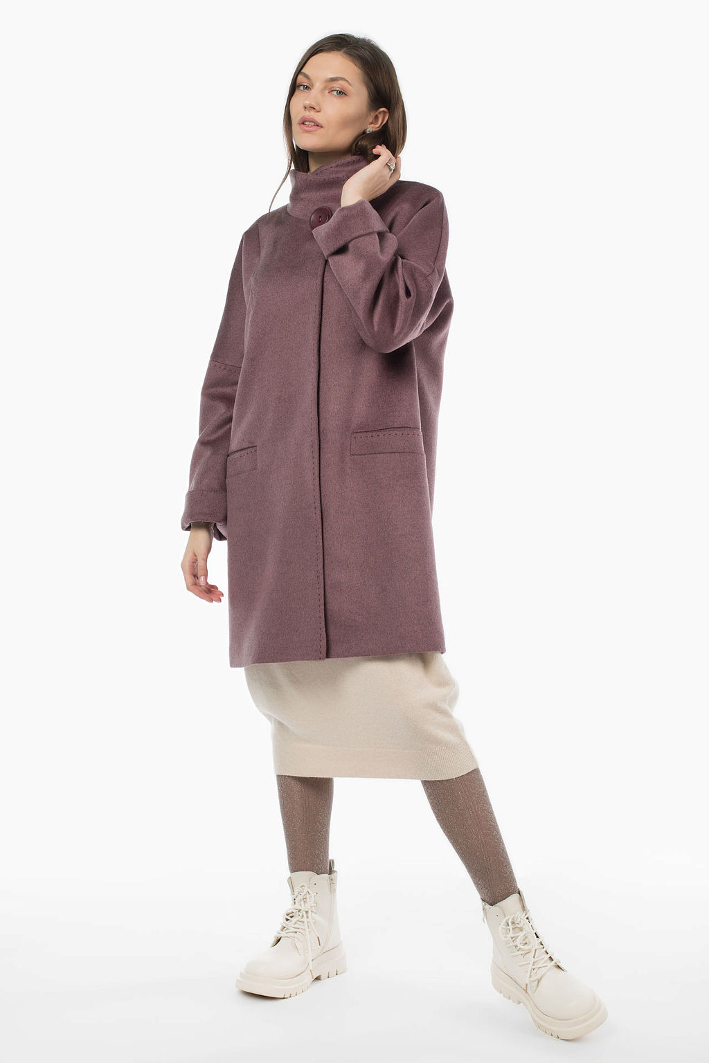 Пальто шерсть 80% женское демисезонное - El podio фото 6