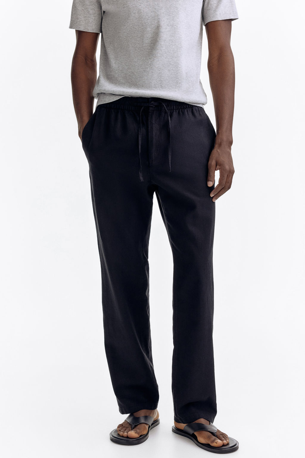 Pantal?n en mezcla de lino Regular Fit - H&m фото 8