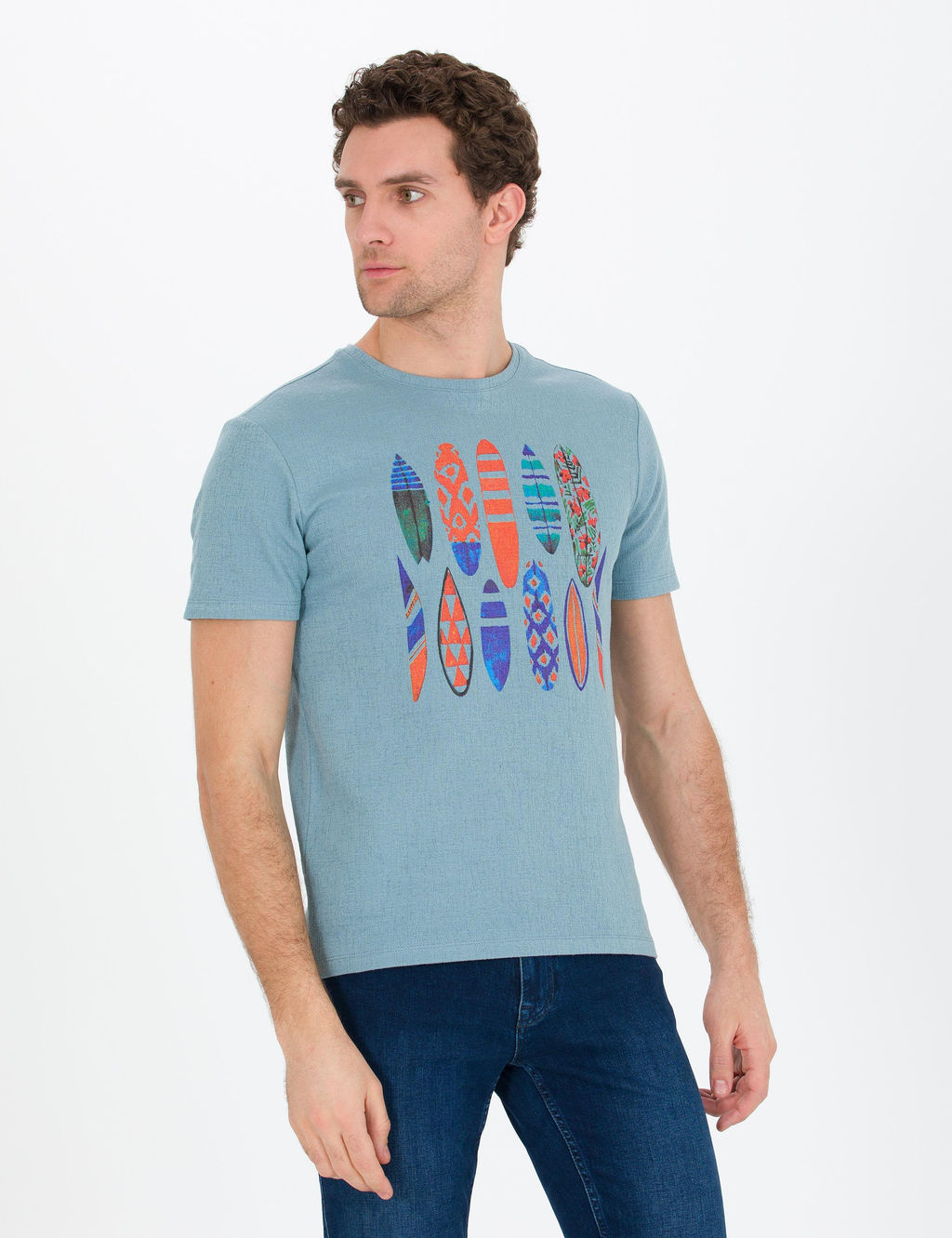 Водно-зеленая футболка узкого кроя - Cacharel фото 4