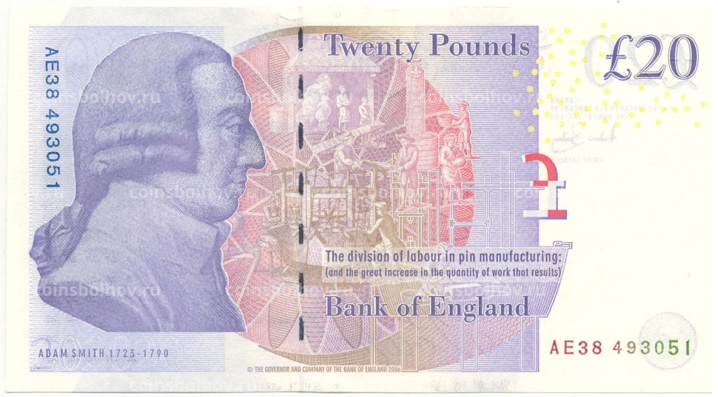Банкнота 20 фунтов 2006 года Великобритания