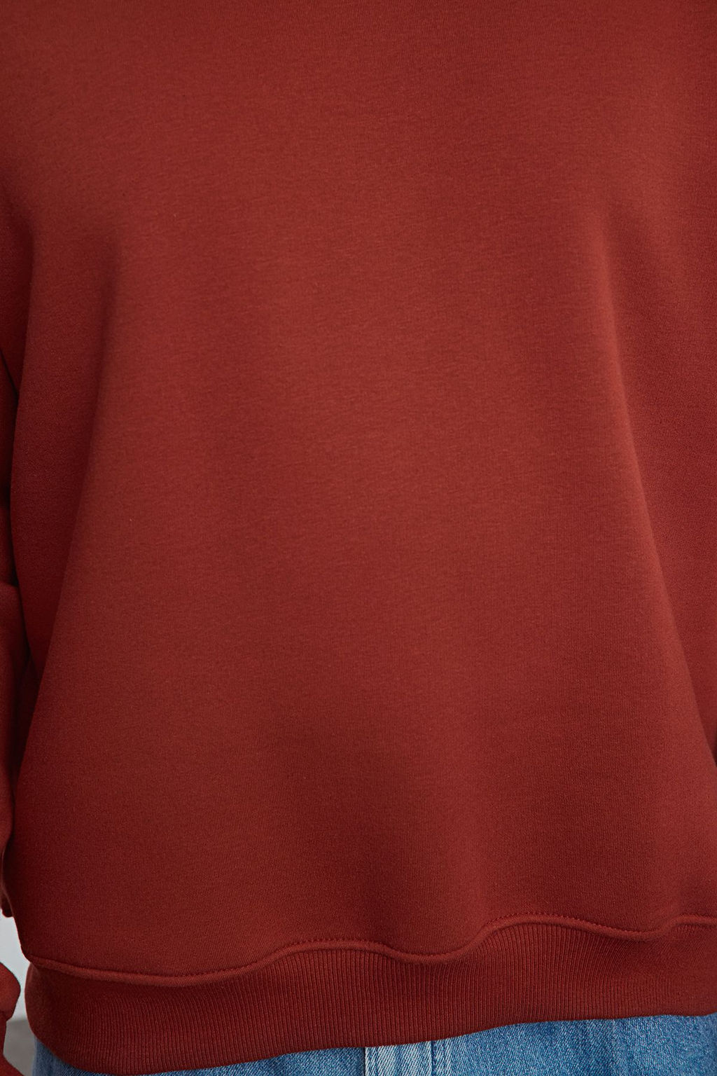 TRENDYOL MAN Buyuk Beden Ekru Oversize/Genis Kesim Ici Polarl? Basic Rahat Pamuklu Sweatshirt TMNAW25AO00027 - Trendyolmilla фото 4