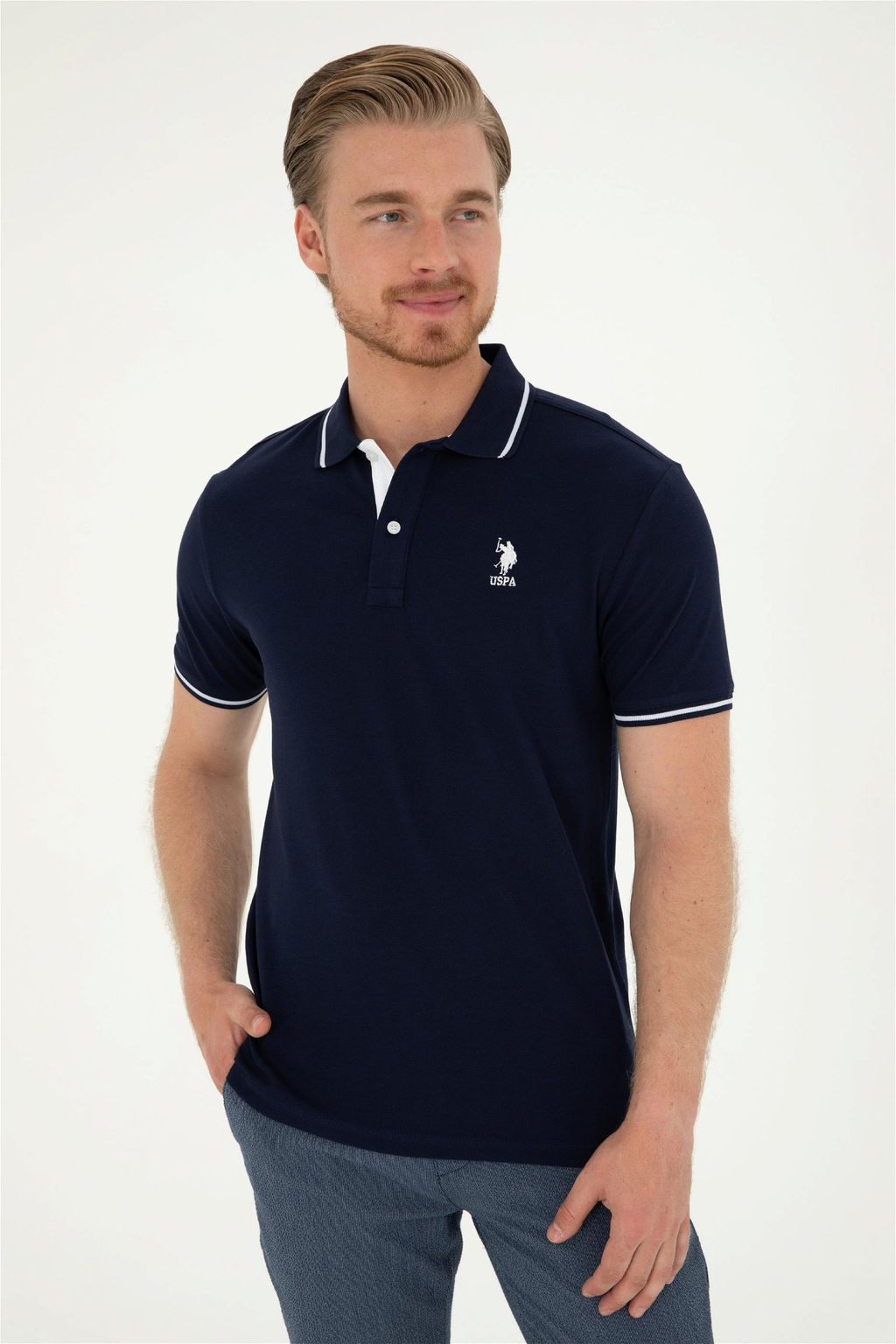 U. S. Polo Assn / Мужская темно-синяя базовая футболка - U.s. polo assn фото 3