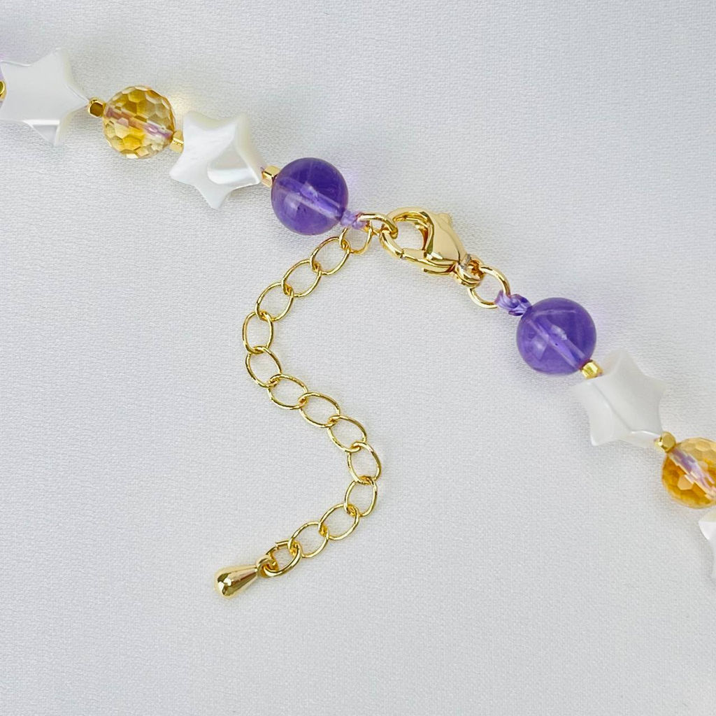 Бусы детские из Аметиста, Цитрина и Перламутра 35 см +