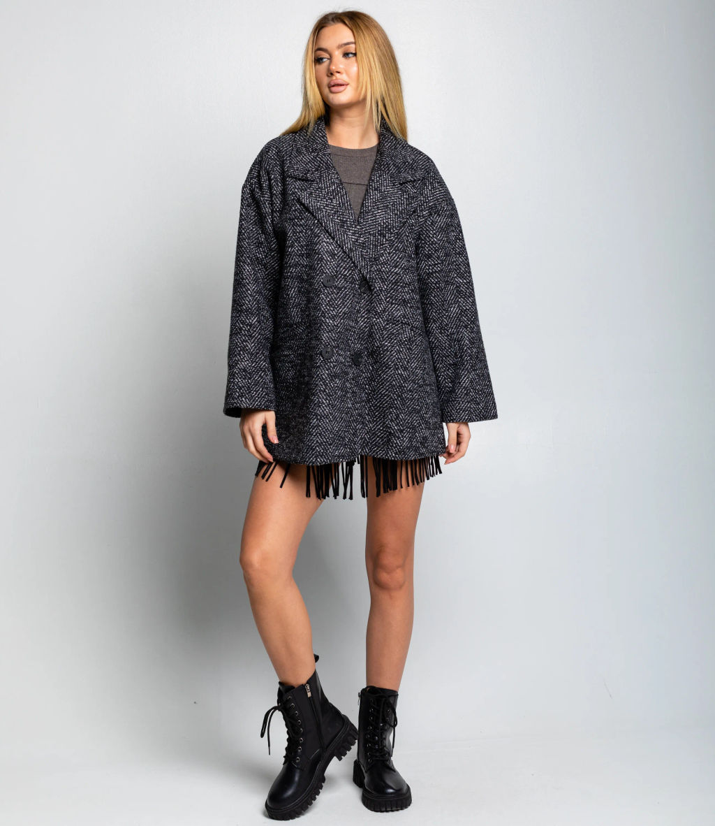 Полупальто #КТ1813 (5), тёмно-серый - Dommod фото 4