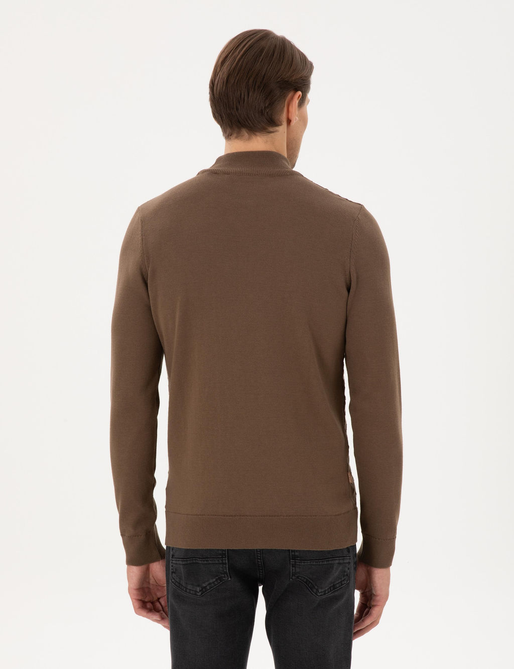 Ye_il Slim Fit Yar_m Bal_k__ Yaka Triko Kazak - Pierre cardin фото 5