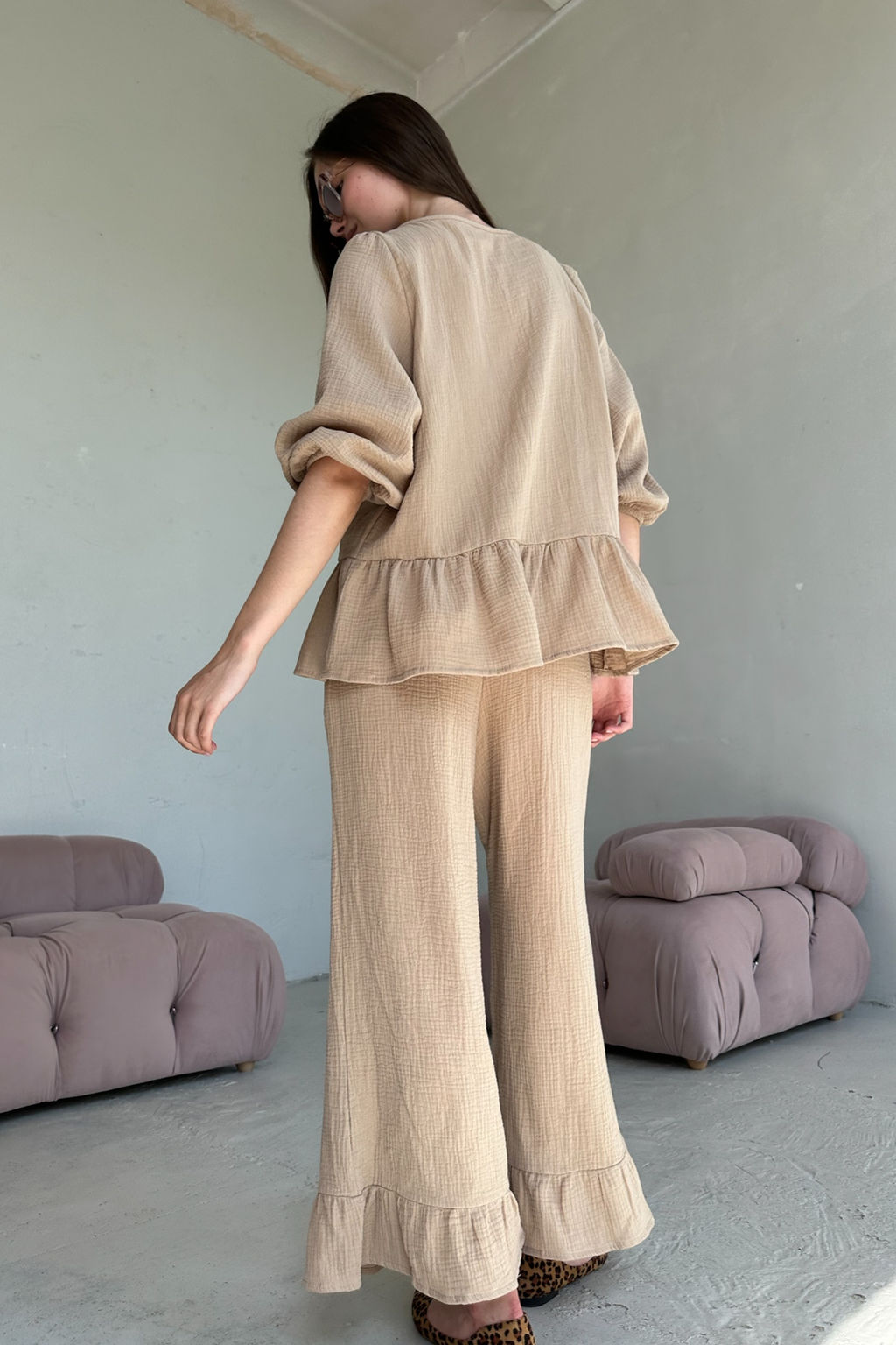 Костюм муслин SET070/02/Оливка