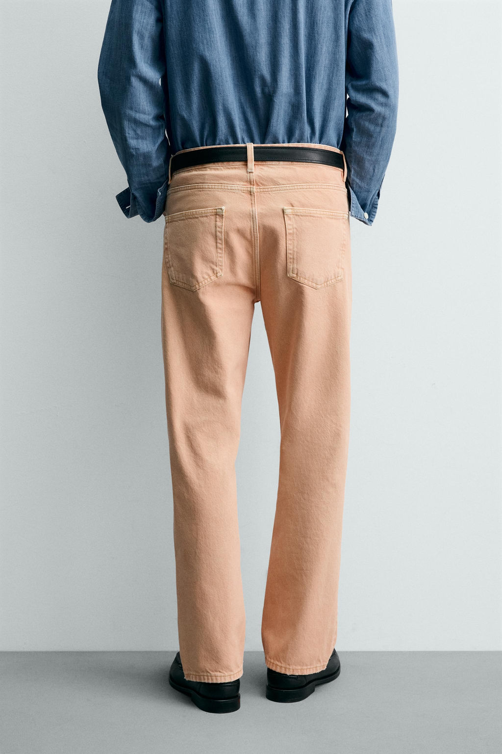 JEANS STRAIGHT FIT COLOR LAVADO / Naranja - Zara фото 3
