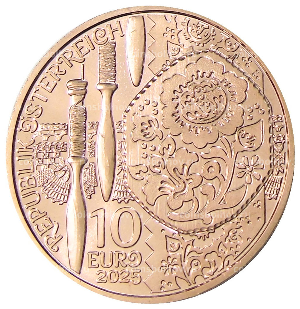 Монета 10 евро 2025 года Австрия Традиционный костюм Дирндль