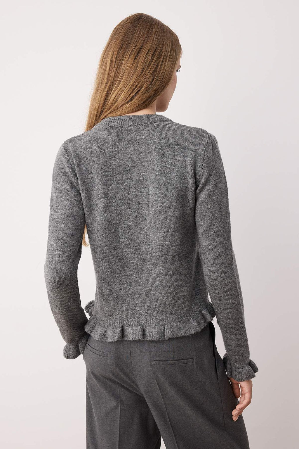 Antrasit Dugme Detayl? Yumusak Dokulu Triko H?rka TWOAW26HI00038