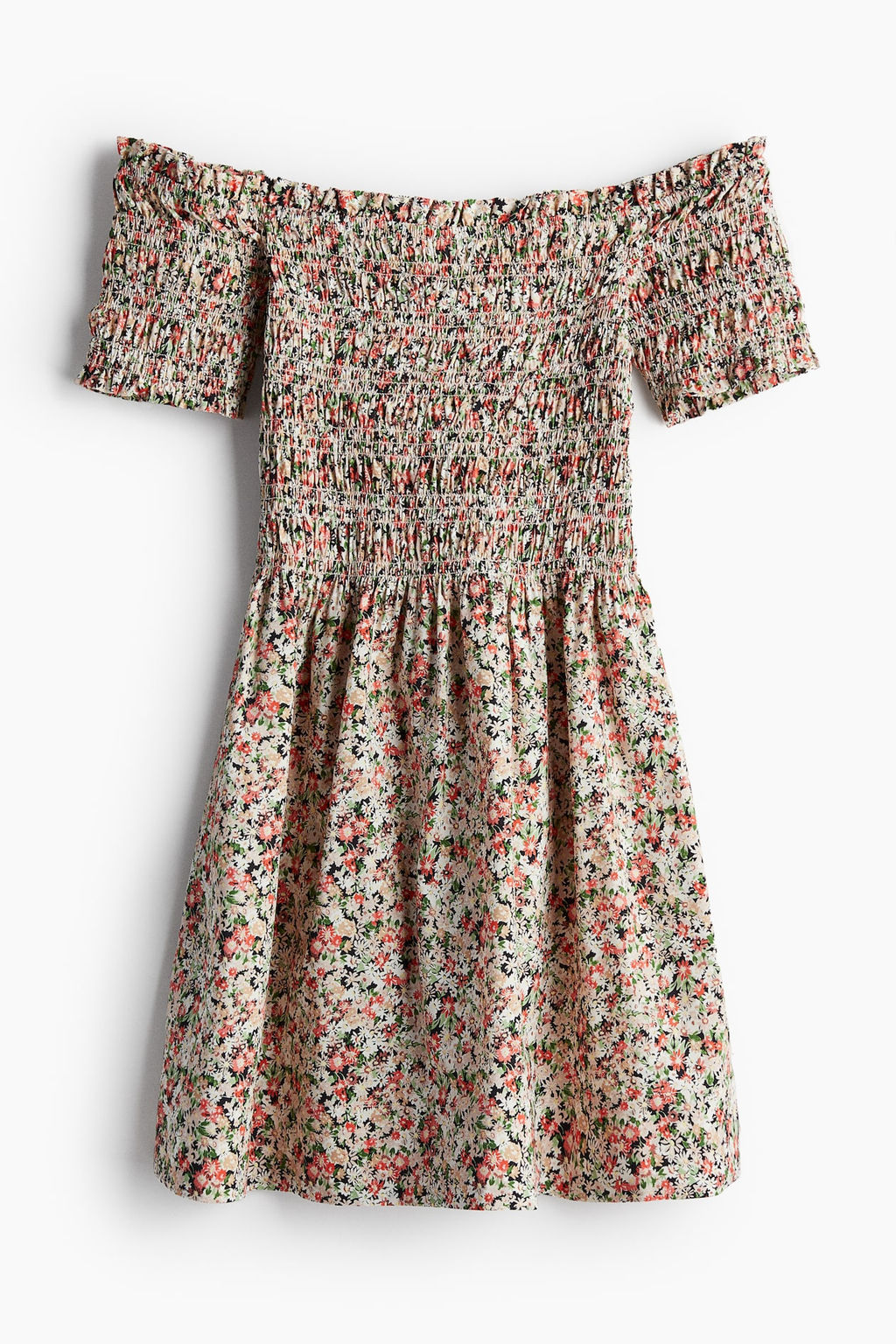 Vestido off-the-shoulder con cuerpo nido de abeja - H&m фото 6