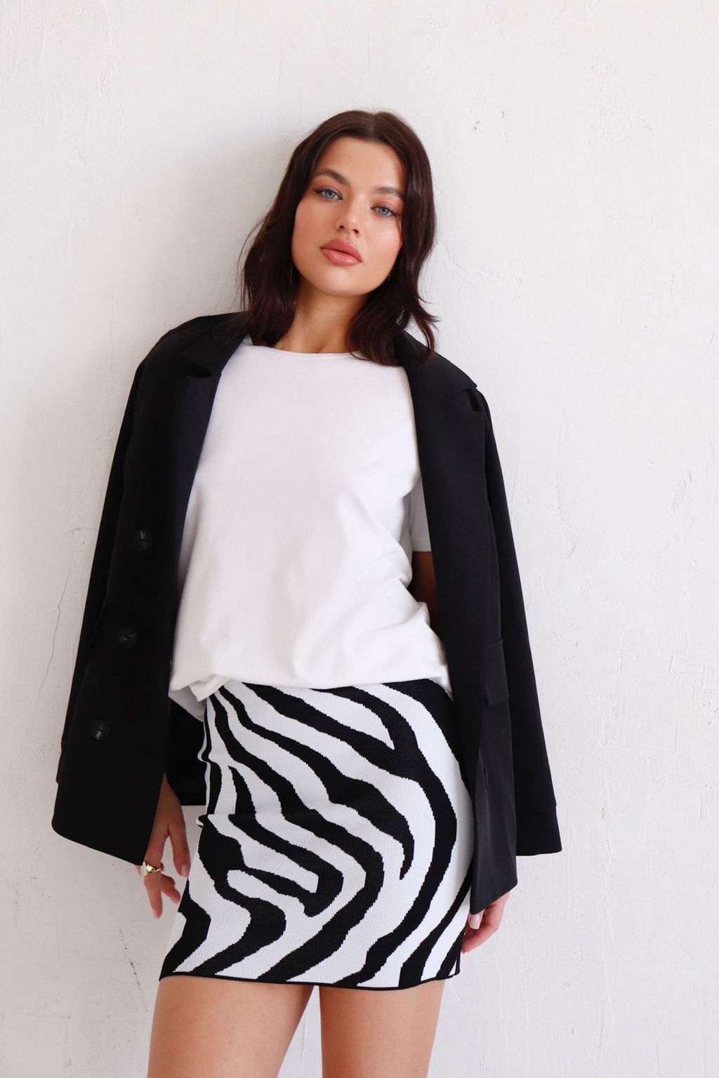 11417 Мини-юбка вязаная чёрно-белая - Martichelli фото 13