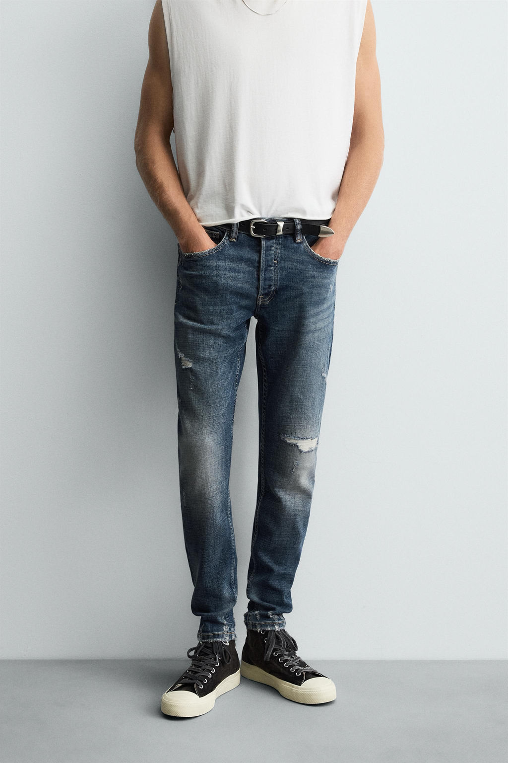 RIPPED SKINNY FIT JEANS - Zara фото 12