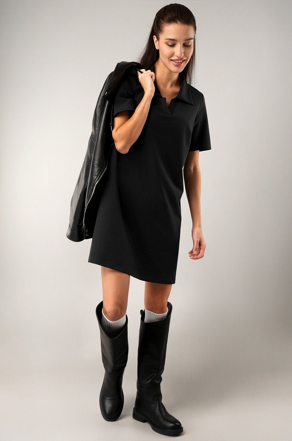 Женское базовое платье - поло Happyfox