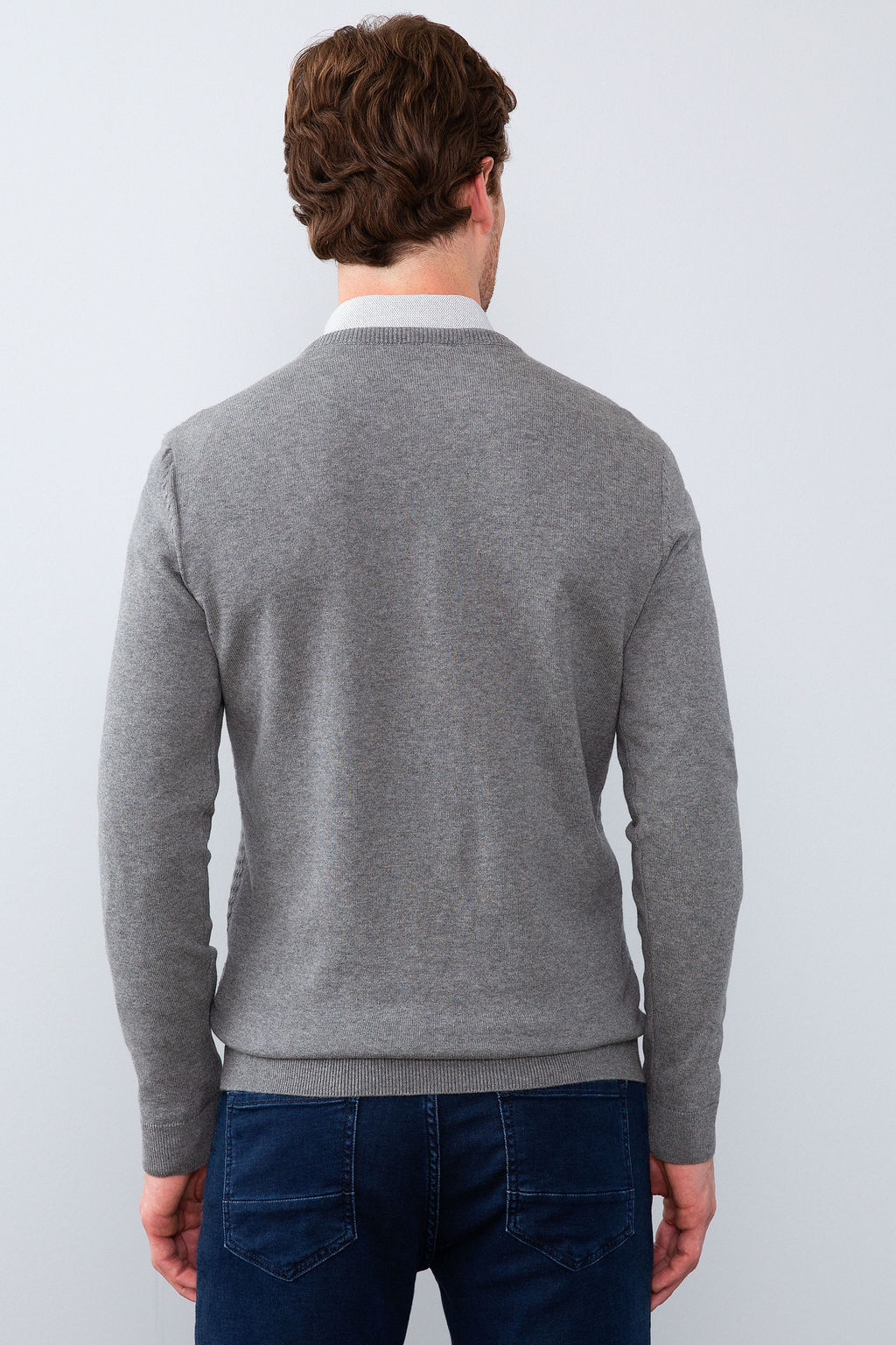Erkek Gri Melanj Basic Kazak - U.s. polo assn фото 8
