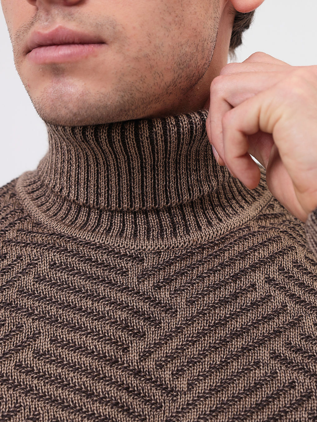 Джемпер мужской CASINO c123- зиг-заг коричневый 765  фото 3