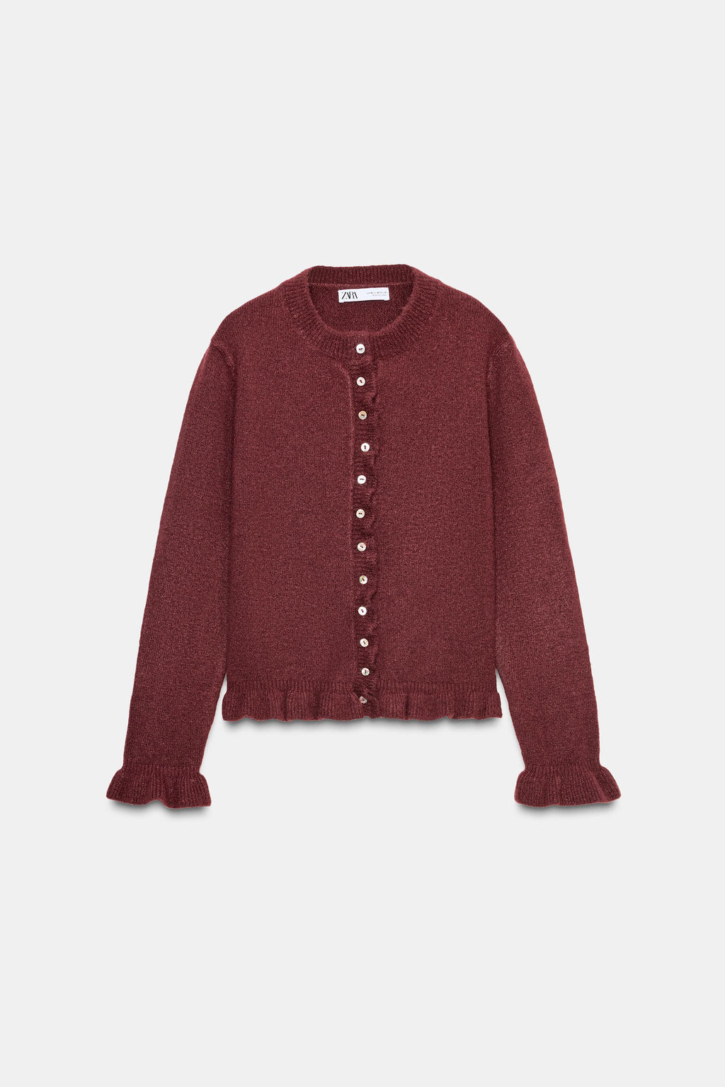 RUFFLED KNIT CARDIGAN - Zara фото 9