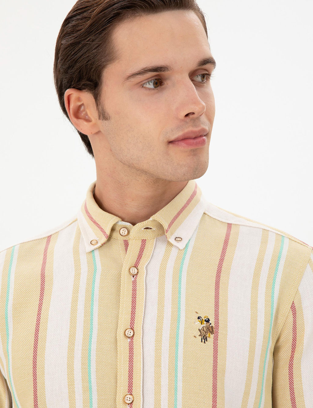 Мужская желтая рубашка с длинным рукавом - U.s. polo assn фото 2