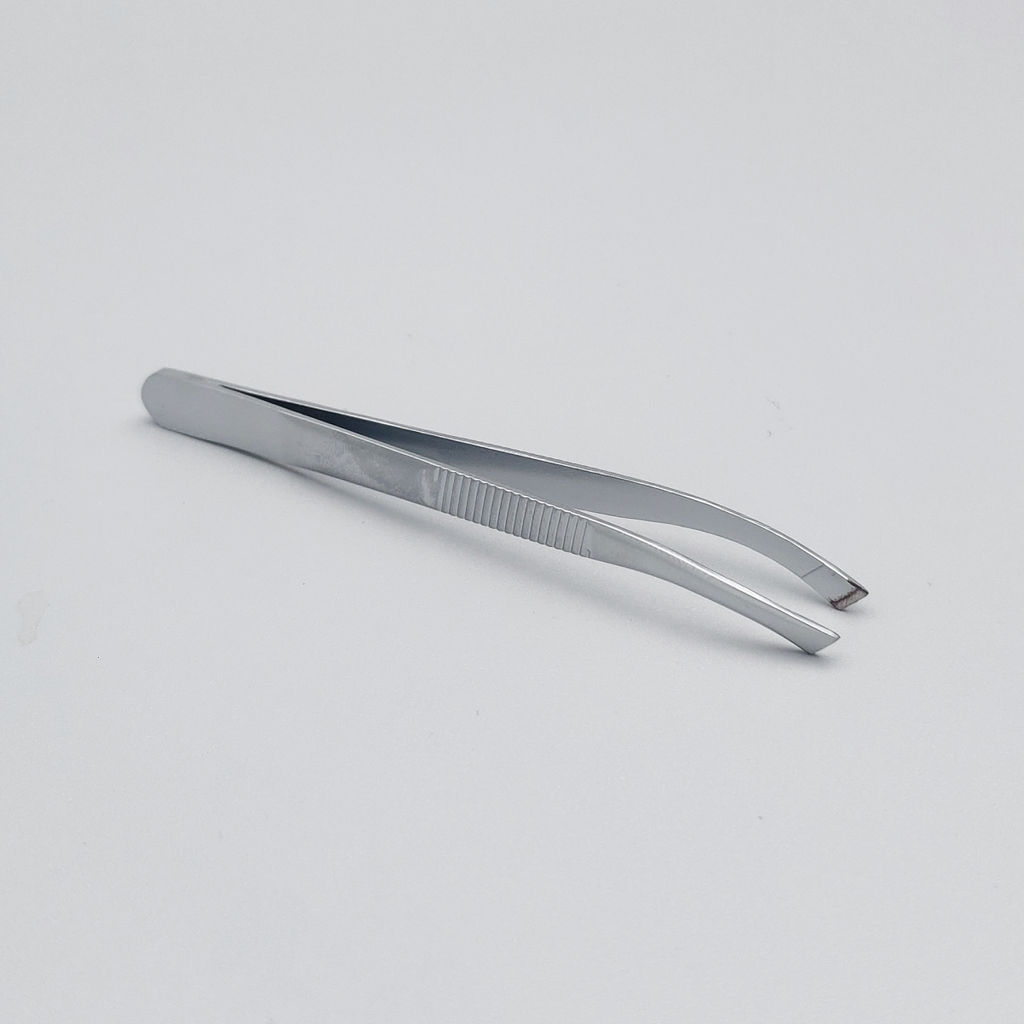 Zinger Пинцет для бровей дугообразный скошенный / Standard 86053 M, серебристый  фото 4