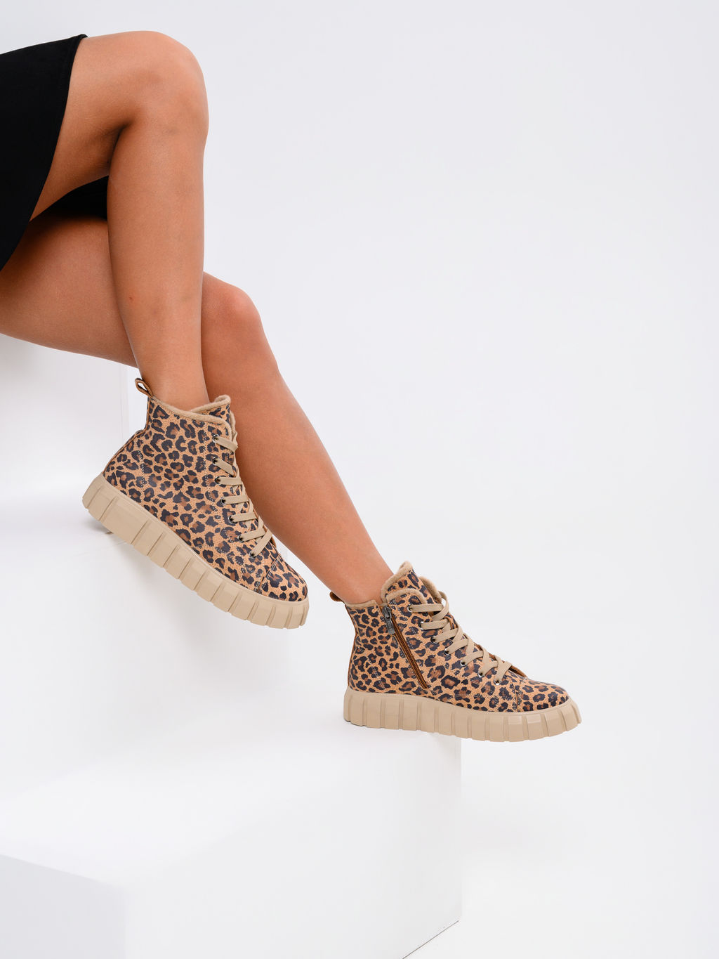 Ботинки 217.91505be.Коричневый леопард/мех