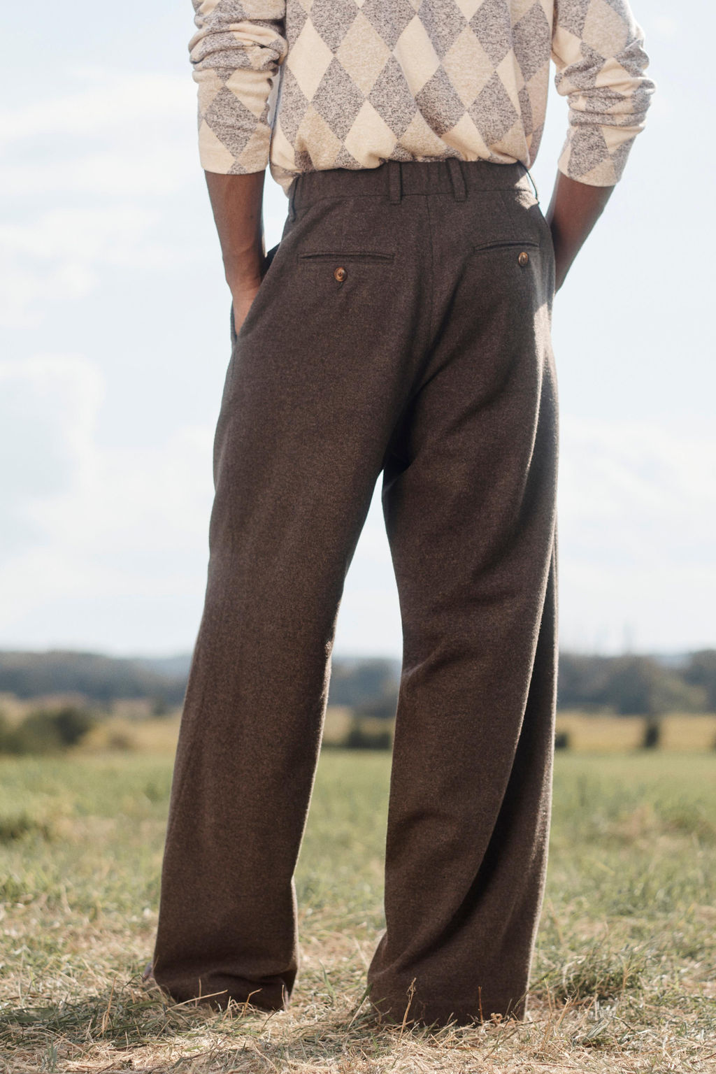 LIMITED EDITION WIDE-LEG WOOL TROUSERS WITH CHAIN - Zara фото 3