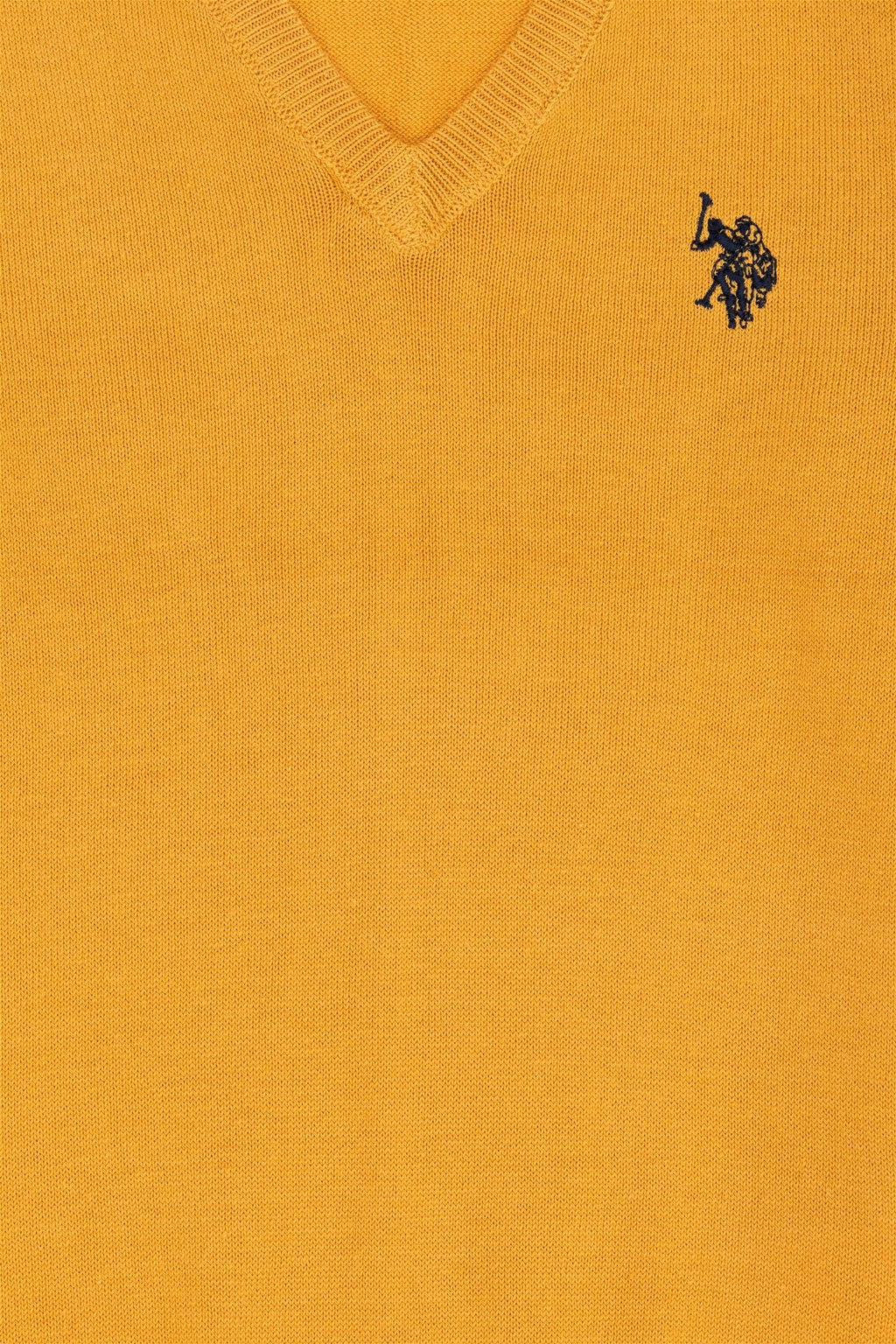 Базовый свитер горчичного цвета для мальчика - U.s. polo assn фото 6
