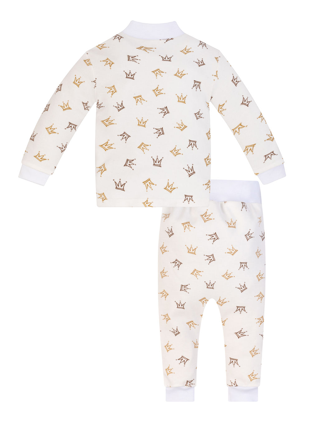 Кофточка ясельная молочная с принтом короны