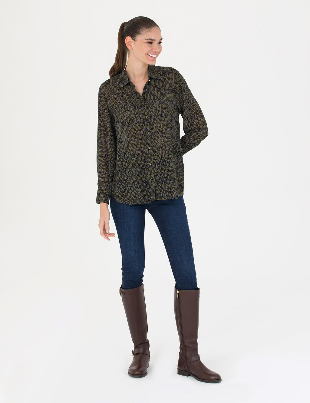 Kahverengi Comfort Fit Uzun Kollu G_mlek - Pierre cardin фото 4