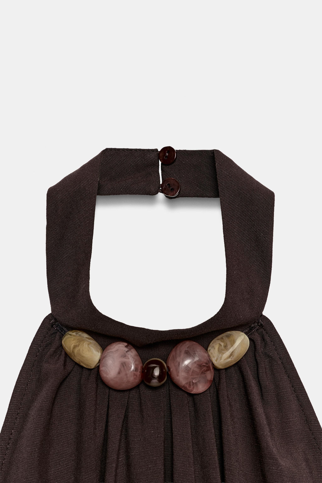 VESTIDO HALTER ABALORIOS / Marr?n - Zara фото 13