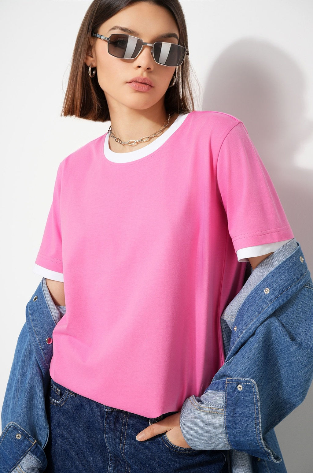 Женская базовая футболка из хлопка с кантом 3 шт. Happyfox  фото 18