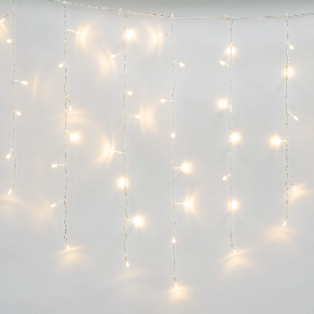 ULD-B6007-300/DTA WARM WHITE IP44 Бахрома светодиодная, 6м. 300 светодиодов. Теплый белый свет. Провод прозрачный. ТМ Uniel
