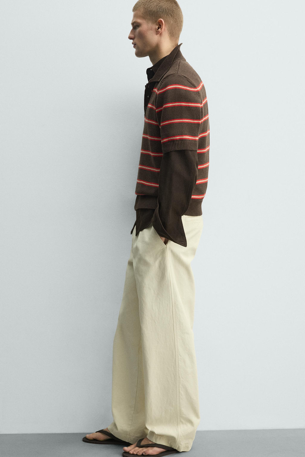 POLO PUNTO JACQUARD RAYAS / Marr?n - Zara фото 7