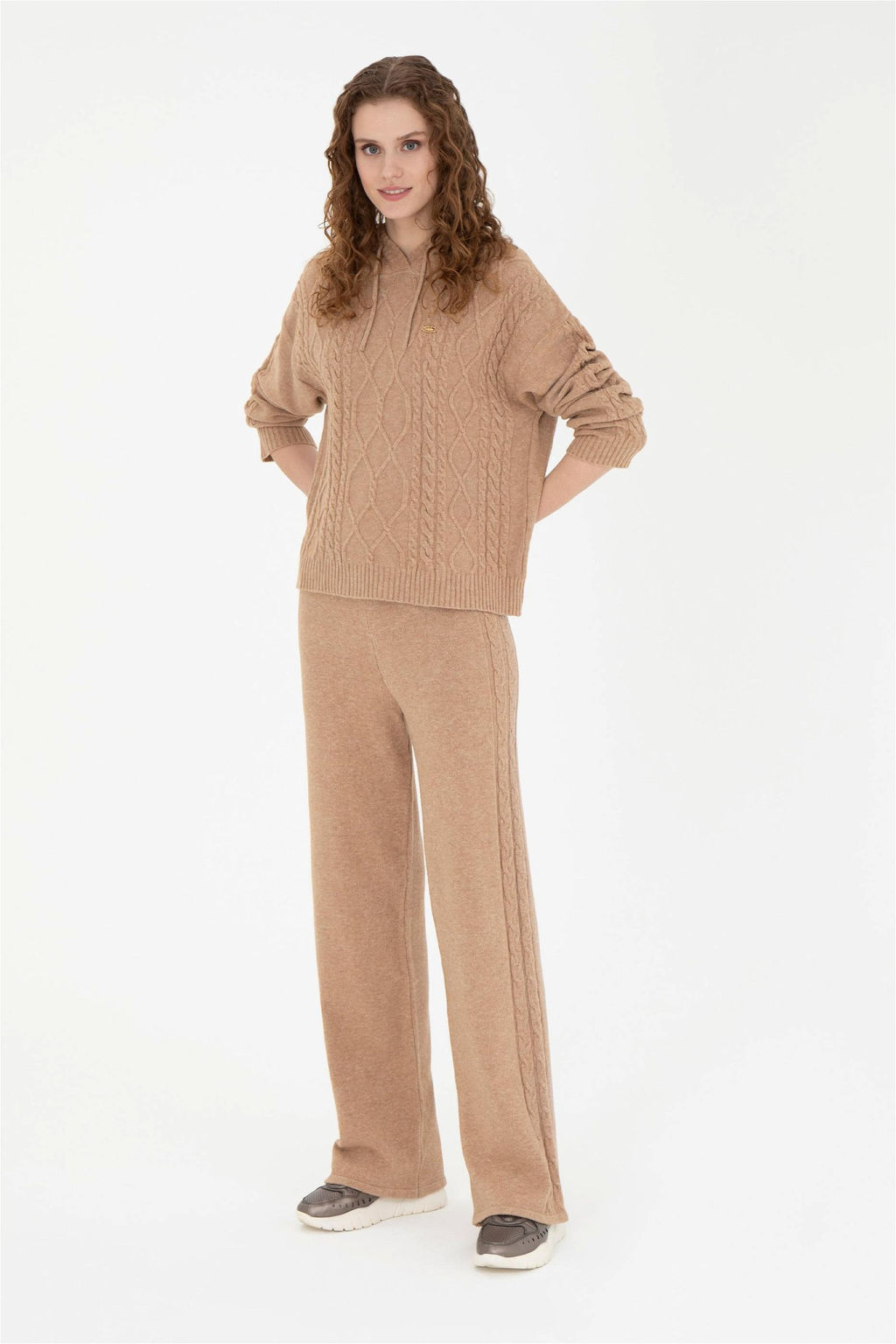 Женский свитер песочного меланжа - U.s. polo assn фото 4