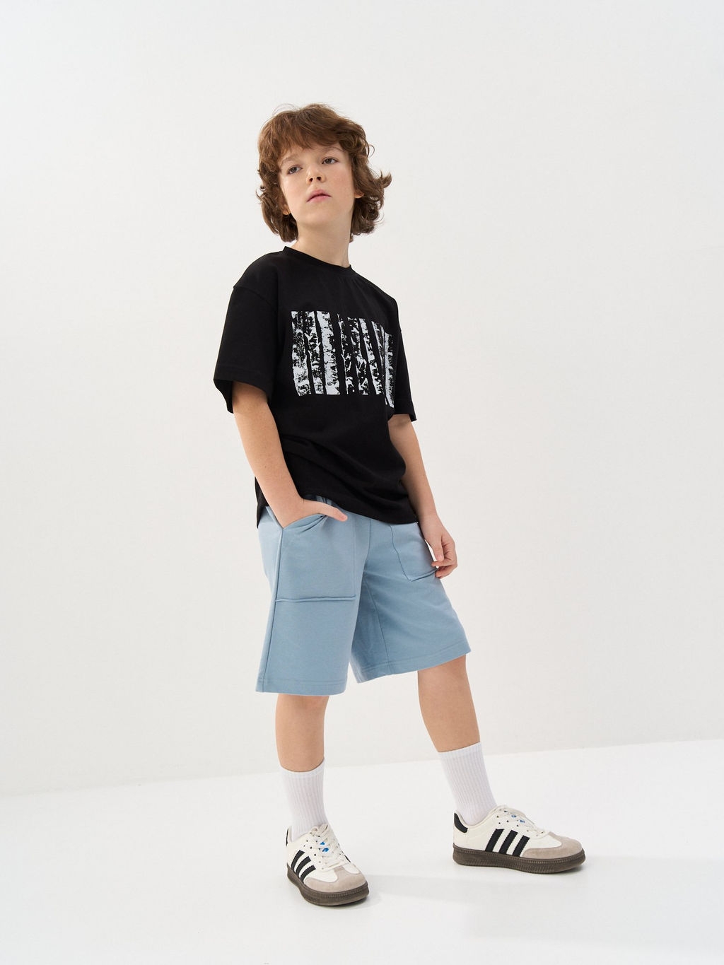 Шорты бермуды "Серо-голубые" 7+