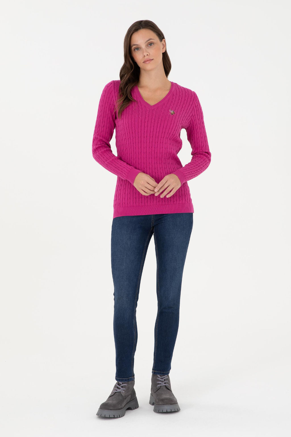 Женщина Fuchsia Basic Sweater Surprise Discount в корзине - U.s. polo assn фото 4