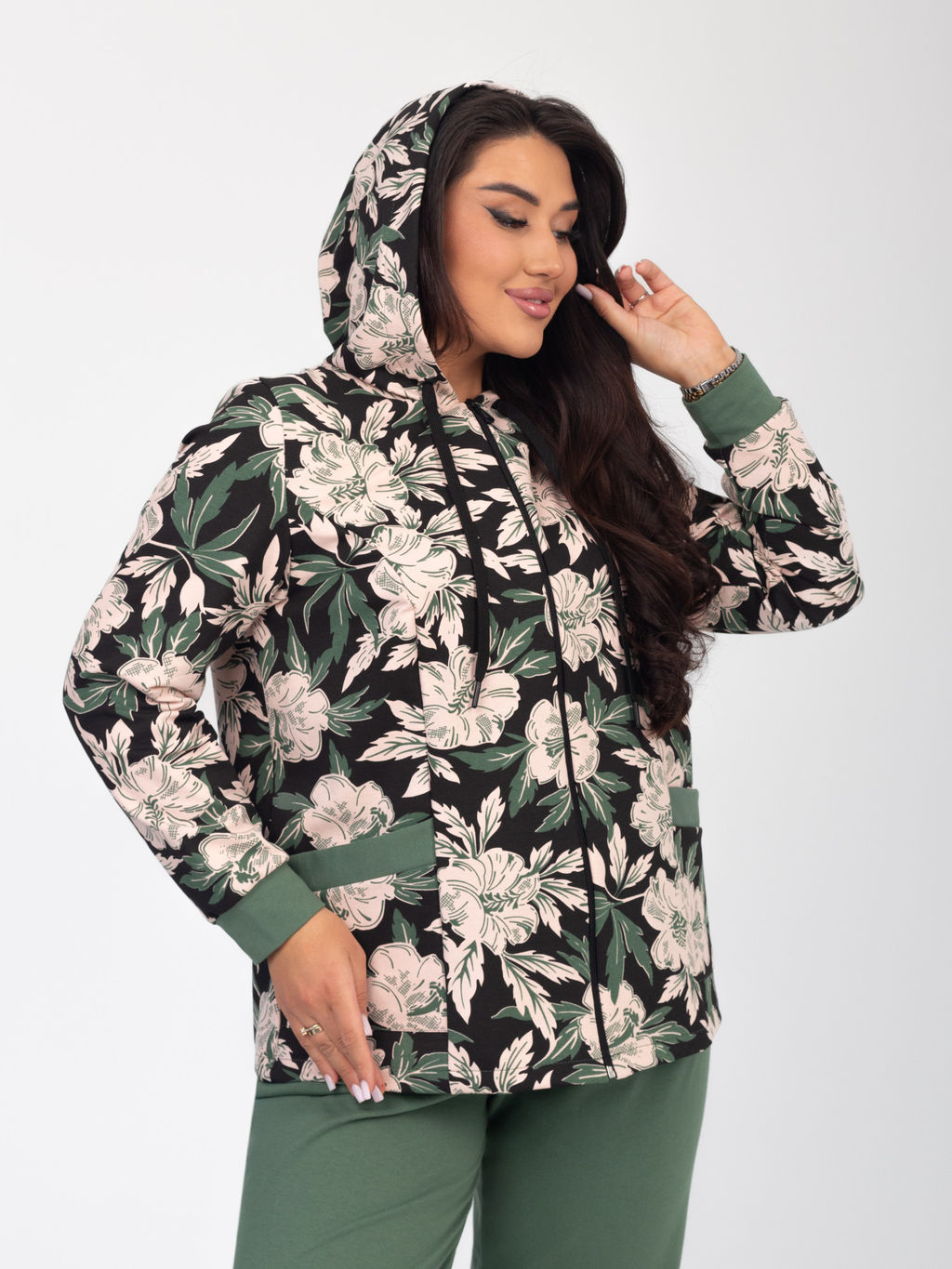 Костюм женский футер с лайкрой "ДОРИС" ОЛИВА