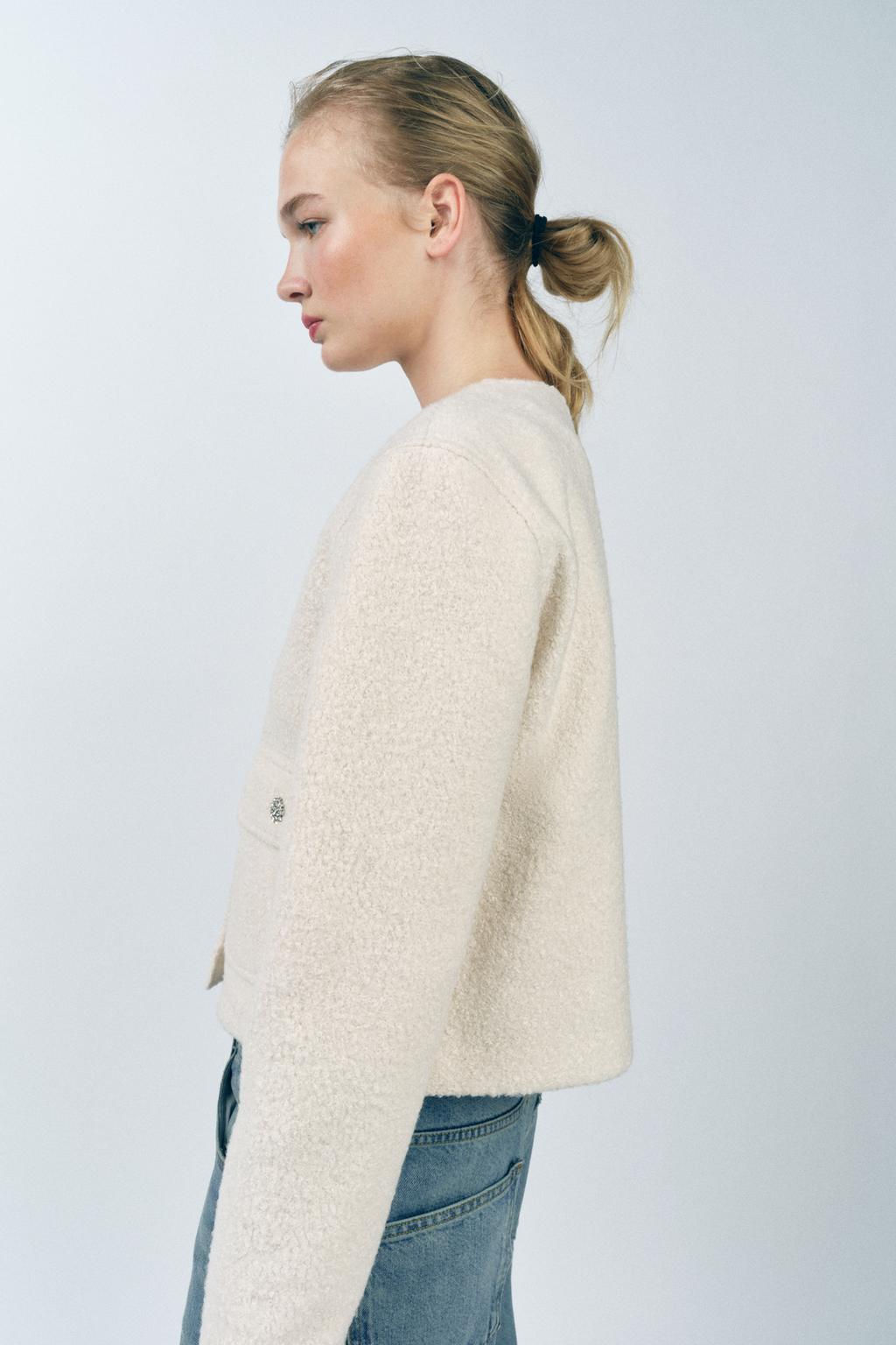 BOUCLE BUTTON JACKET - Zara фото 4