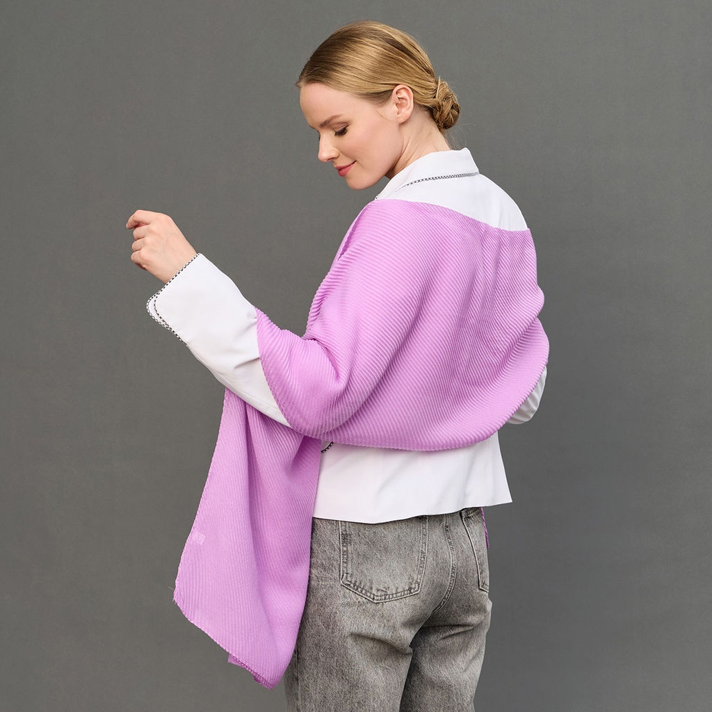 Палантин 170 х 70 см, цвет сиреневый - Мастерская ПОКРОВ фото 3