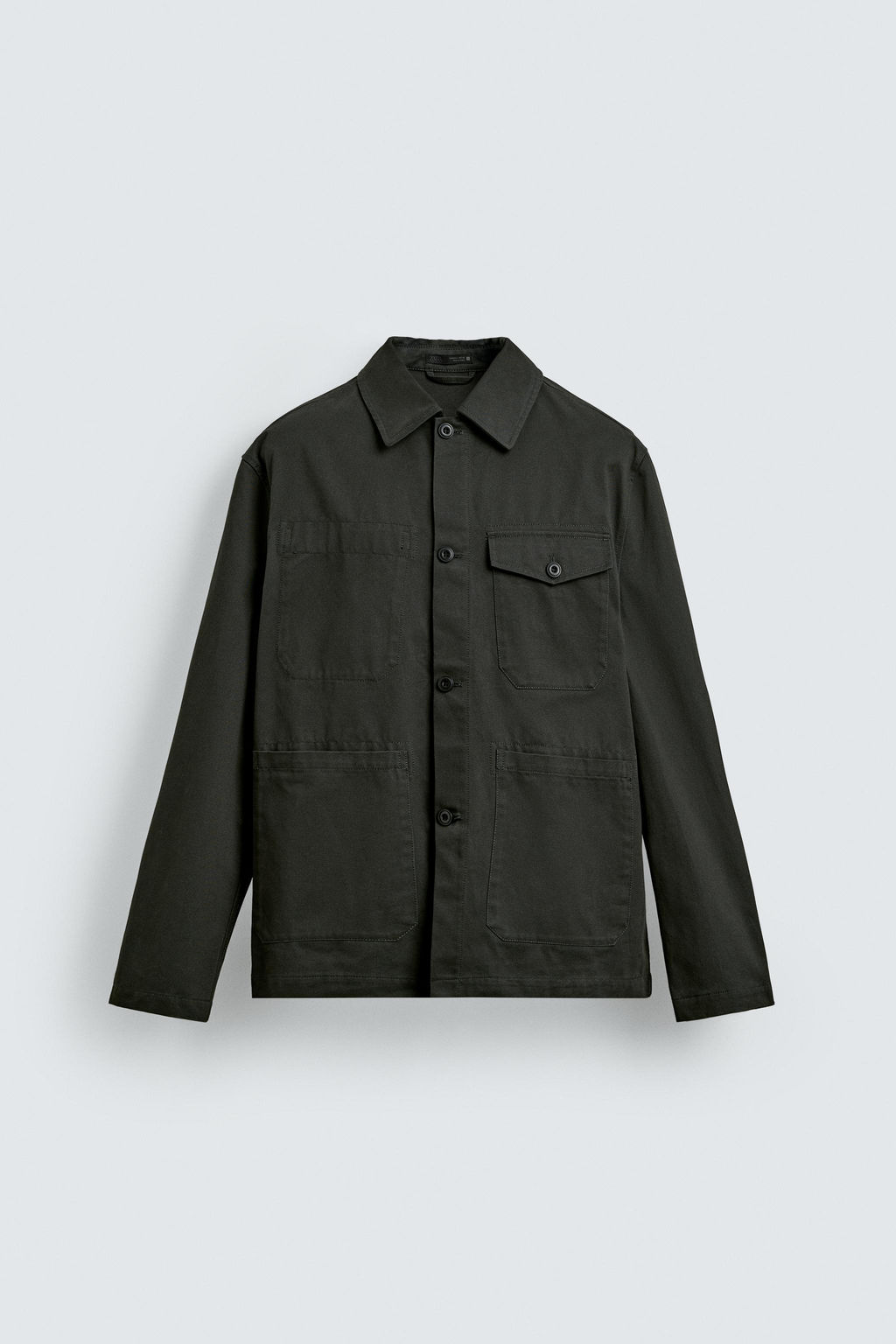 SOBRECAMISA REGULAR FIT BOLSILLOS / Verde / Azul - Zara фото 7