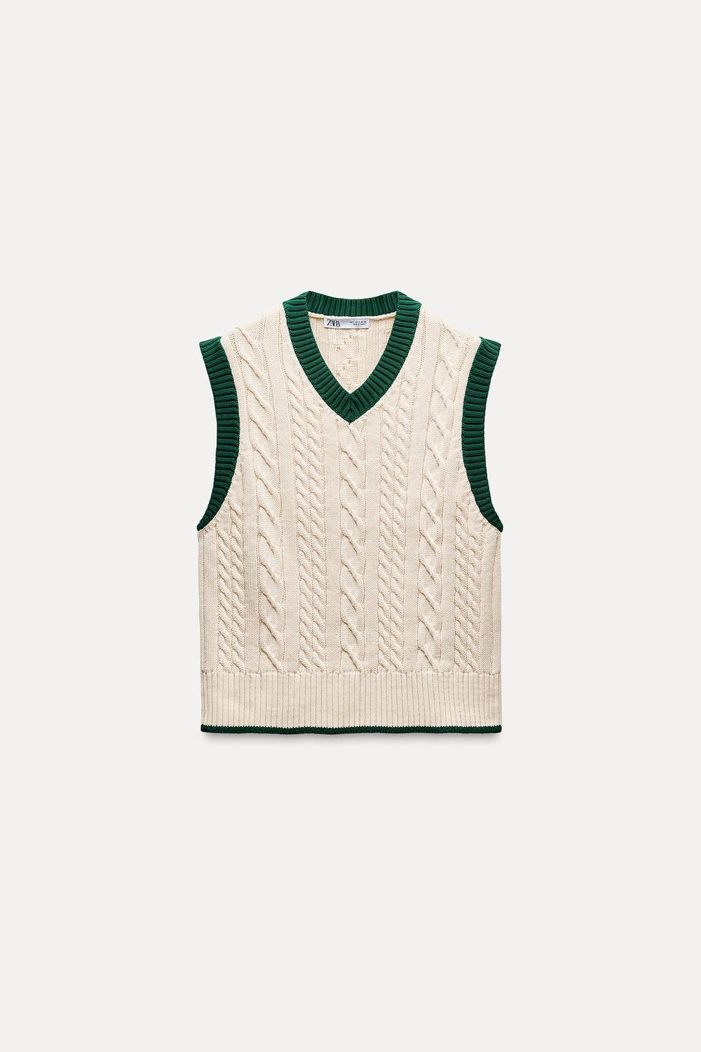 CABLE-KNIT VEST - Zara фото 6