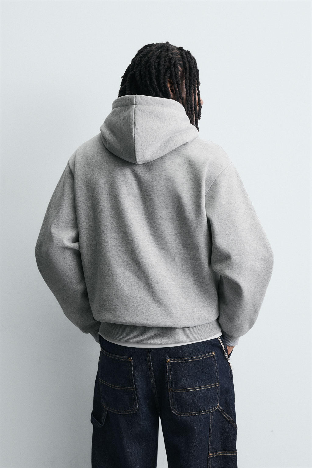SUDADERA CAPUCHA HEAVYWEIGHT B?SICA / Gris vigor? - Zara фото 3