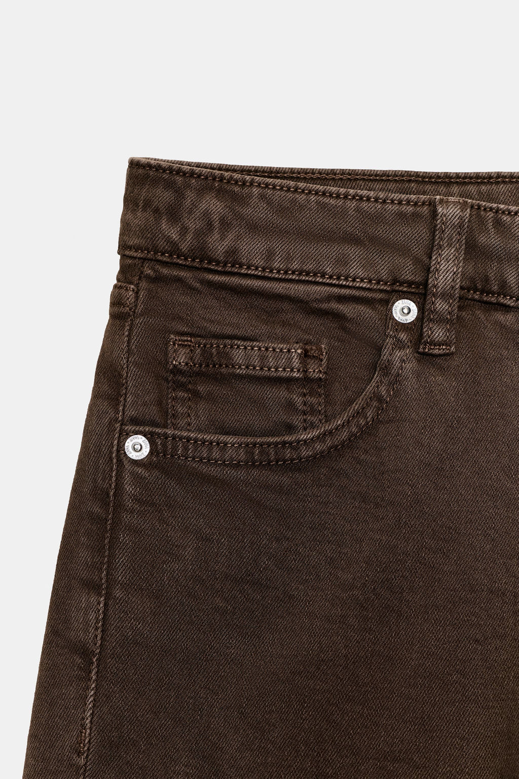 JEANS TRF CROPPED FLARE TIRO ALTO / Marr?n - Zara фото 9