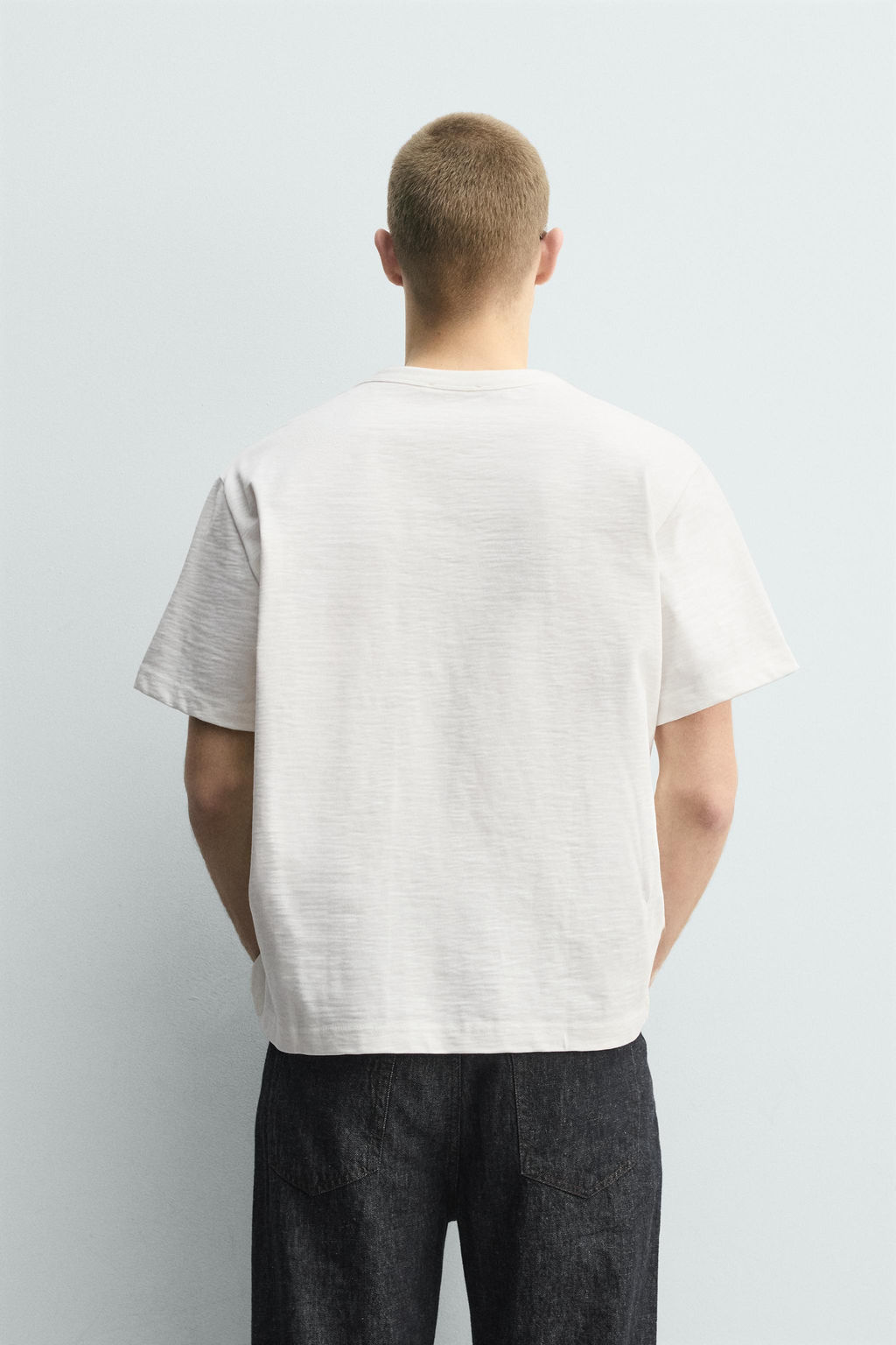 CAMISETA RELAXED FIT ESTRUCTURA FLAM? / Blanco - Zara фото 3